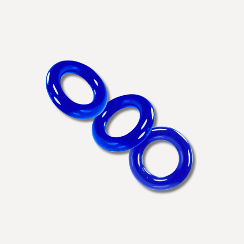 Set of 3 Willy Rings Blue Cockrings