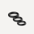 Set of 3 Silicone Cockring Set Black