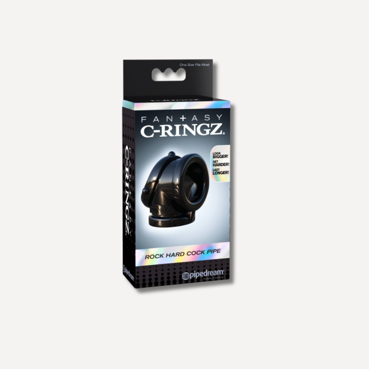 Pierścień na penisa i jądra Fantasy C-Ringz Rock Hard Cock Pipe - Black