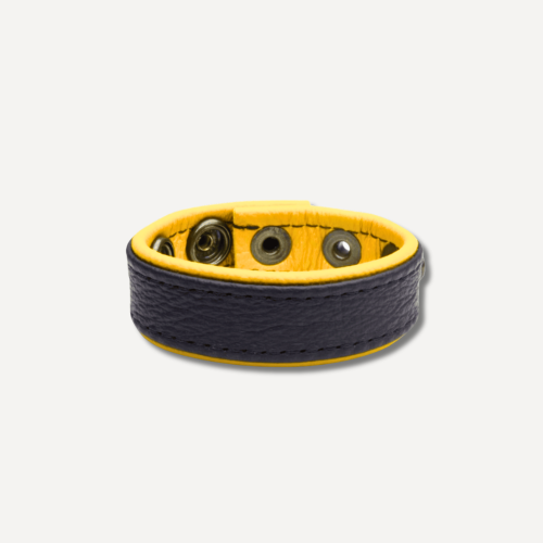 SAXOS Leather Cockring Yellow Skórzany cockring premium z naturalnej miękkiej skóry żółty
