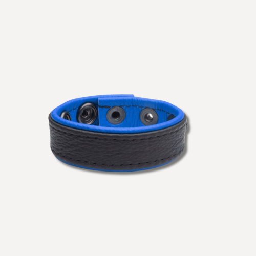 SAXOS Leather Cockring Blue Skórzany cockring premium z naturalnej miękkiej skóry niebieski