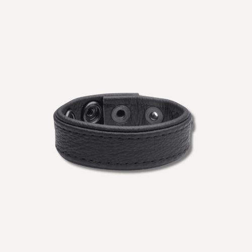 Saxos Leather Cockring Black Skórzany cockring premium z naturalnej miękkiej skóry czarny