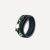 Leather Cockring 3 Pressures Black-Yellow