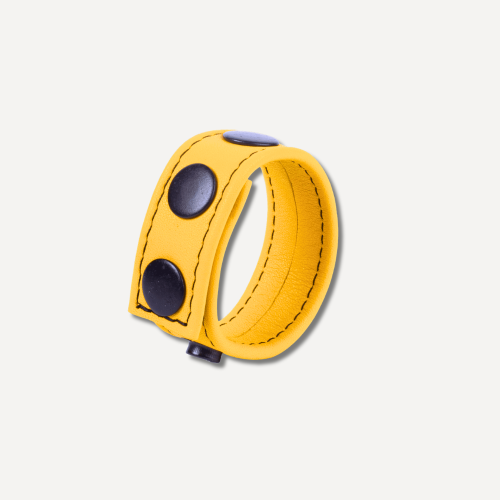 Cocky Yellow Leather Cockring