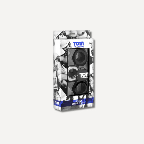 Tom of Finland Cock Nuts Penis Ring - Pack of 3, Black