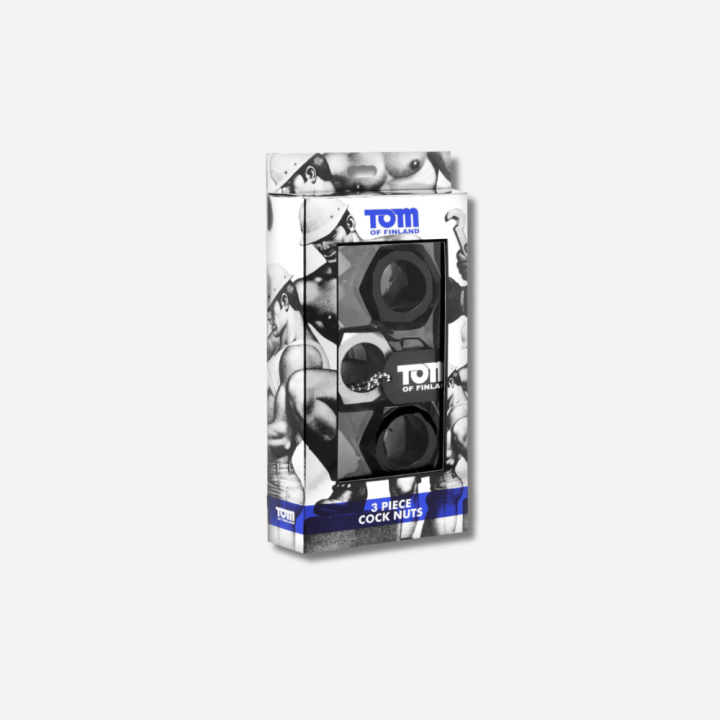 Tom of Finland Cock Nuts Penis Ring - Pack of 3, Black