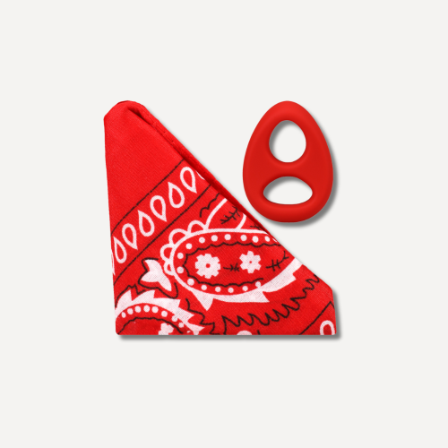 The Code - Silicone Cockring with Bandana - Red