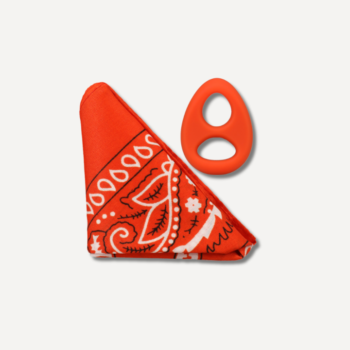 The Code - Silicone Cockring with Bandana - Orange