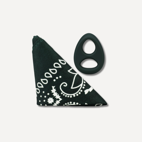 The Code - Silicone Cockring with Bandana - Hunter Green