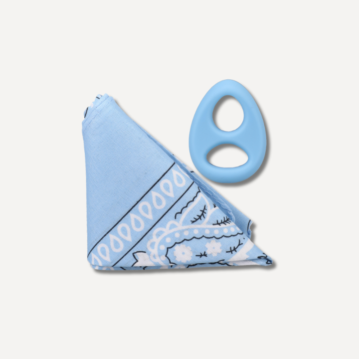 The Code - Silicone Cockring with Bandana - Light Blue