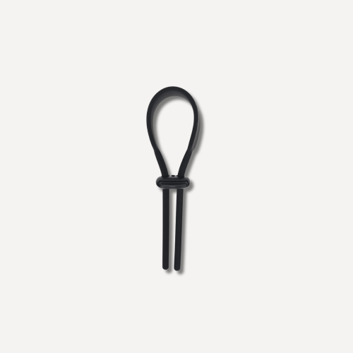 Wide Adjustable Silicone Lasso Cockring - 5mm - Black