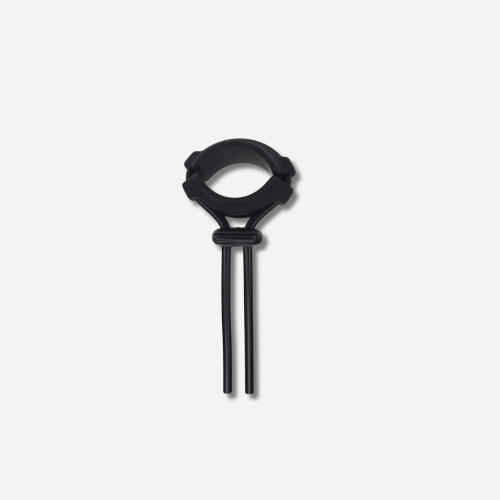 Detachable Wide Adjustable Silicone Lasso Cockring - 5mm - Black