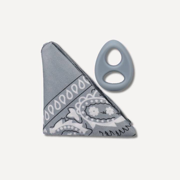 The Code - Silicone Cockring with Bandana - Gray