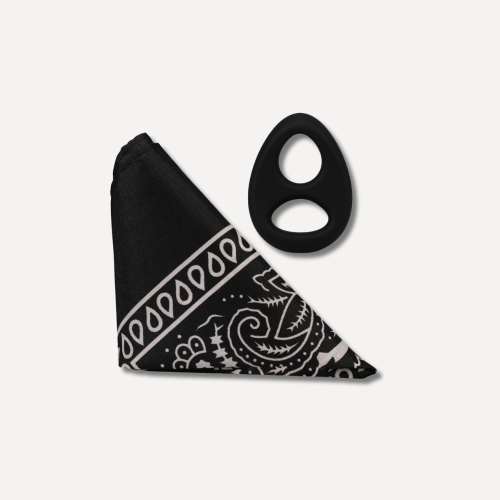 The Code - Silicone Cockring with Bandana - Black