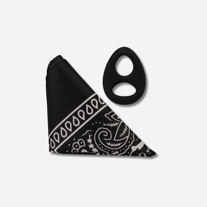 The Code - Silicone Cockring with Bandana - Black