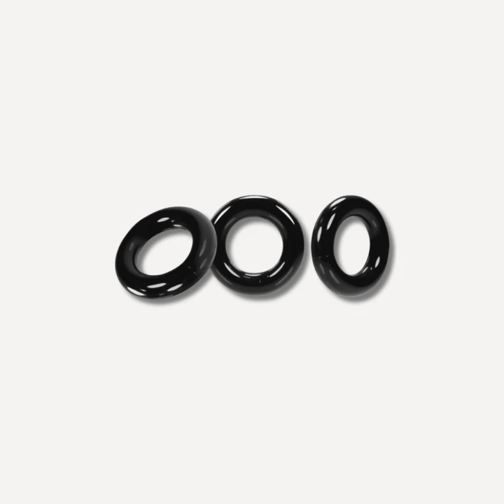 Oxballs Set of 3 Willy Rings Black