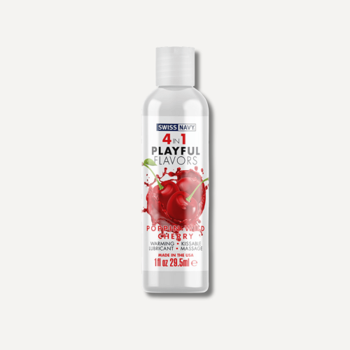 Swiss Navy wiśnia 4 in 1 Playful Flavors - Lubricant with Poppin Wild Cherry Flavor - 1 fl oz / 29,5 ml