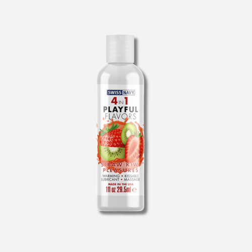 Swiss Navy truskawka 4 in 1 Playful Flavors - Lubricant with Straw-Kiwi Pleasures Flavor - 1 fl oz / 29,5 ml