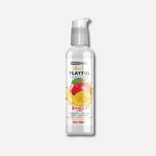 Swiss Navy mango 4 in 1 Playful Flavors - Lubricant with Mango Flavor - 4 fl oz / 118 ml