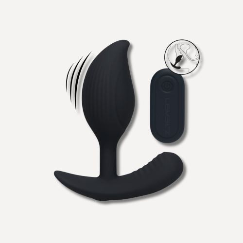 Remote Control Vibrating Liquid Silicone Anal Plug - Black