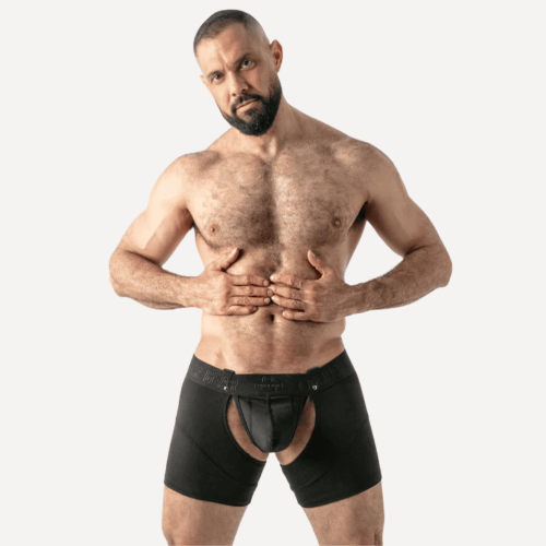 Locker Gear Open Access Short Chaps Black