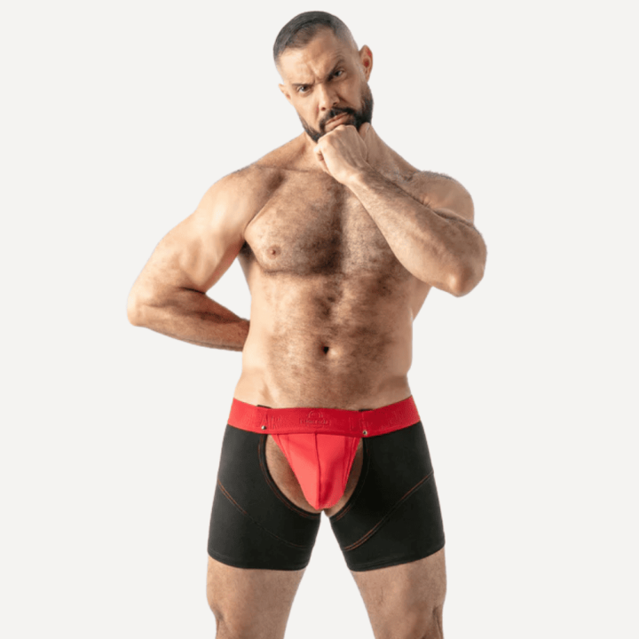 Locker Gear Open Access Short Chaps Red