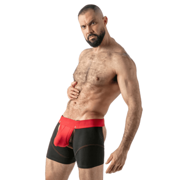 Locker Gear Open Access Short Chaps Red
