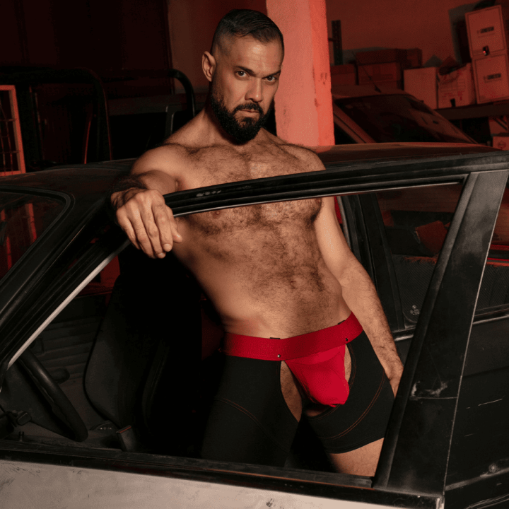 Locker Gear Open Access Short Chaps Red