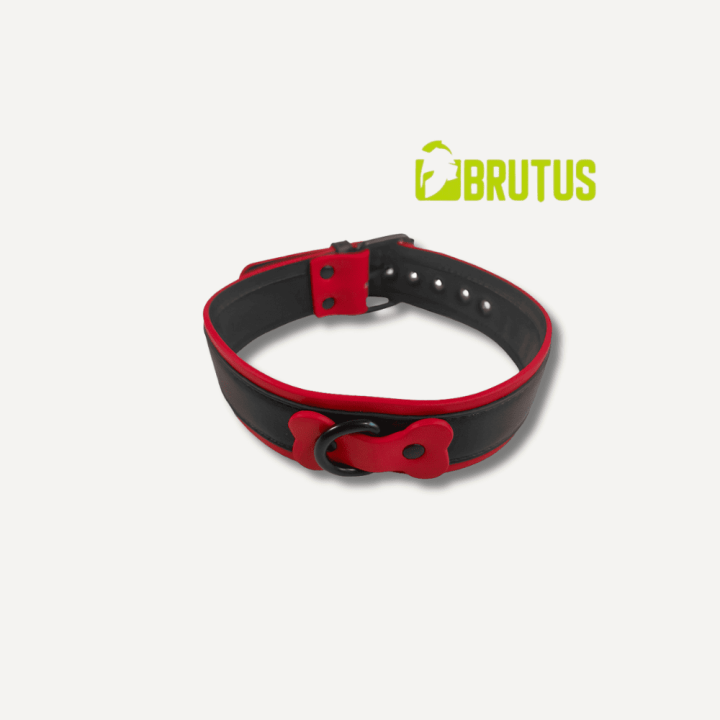BRUTUS Vegan Puppy Collar Black-Red