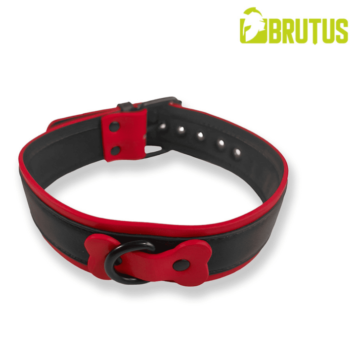 BRUTUS Vegan Puppy Collar Black-Red