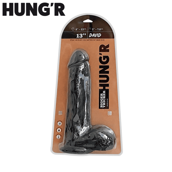 HUNG'R DAVID Dildo Black 13 inch / 33 cm / Ø 7.6 cm