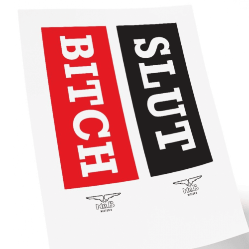 Mister B Tymczasowy Tatuaż MrB Slut : Bitch Ephemeral Tattoo 15 x 5cm