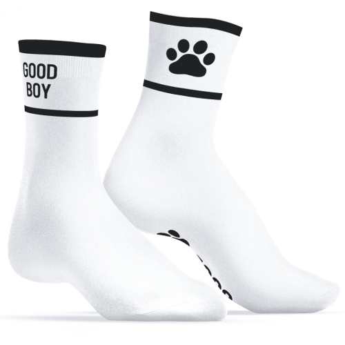 Kinky Puppy Skarpety Good Boy- biało-czarne