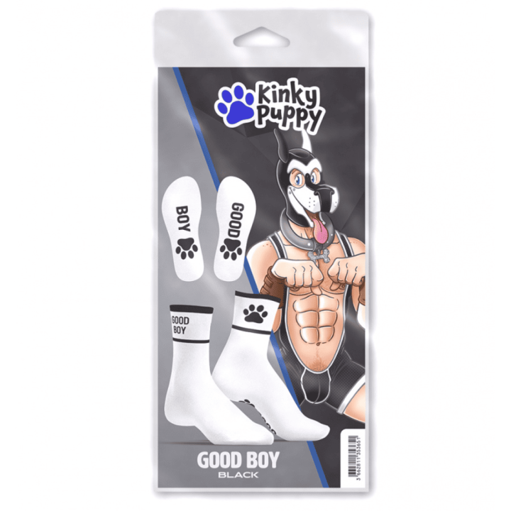Kinky Puppy Skarpety Good Boy- biało-czarne