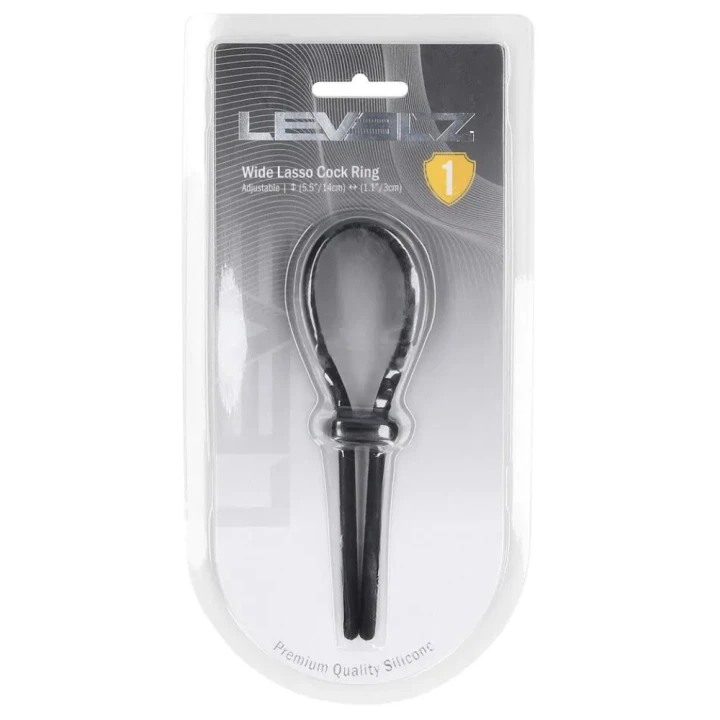 Wide Adjustable Silicone Lasso Cockring - 5mm - Black