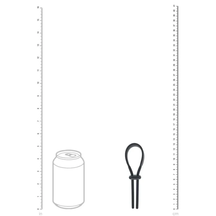 Wide Adjustable Silicone Lasso Cockring - 5mm - Black