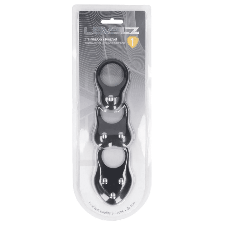 Silicone Training Cockring Set of 3 - S/M/L - Black