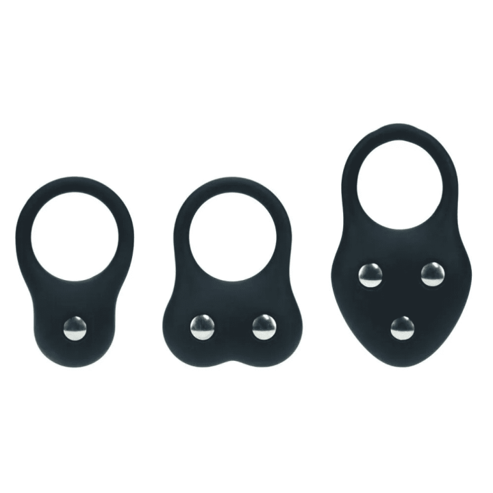Silicone Training Cockring Set of 3 - S/M/L - Black