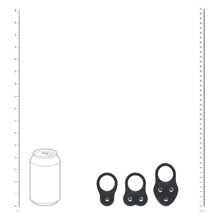 Silicone Training Cockring Set of 3 - S/M/L - Black