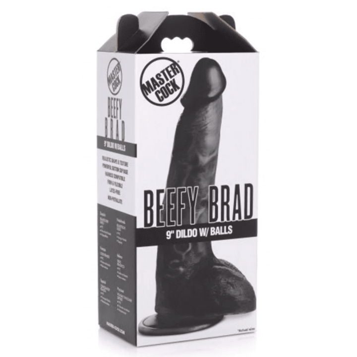 Beefy Brad - Dildo z jądrami Dildo with Balls - 9" / 23 cm Black