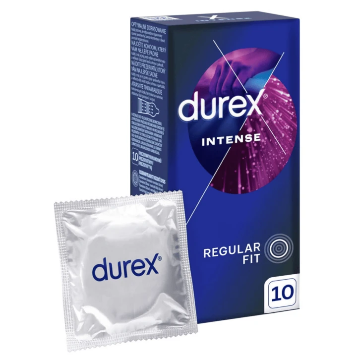 Prezerwatywy Durex Intense z wypustkami prążkami i żelem stymulującym 10 szt.