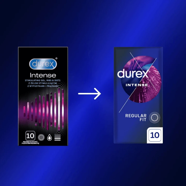Prezerwatywy Durex Intense z wypustkami prążkami i żelem stymulującym 10 szt.
