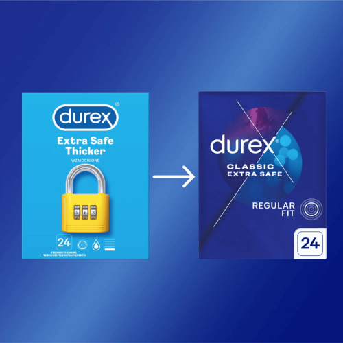 Durex Extra Safe prezerwatywy grubsze, dodatkowo nawilżane 24 szt.