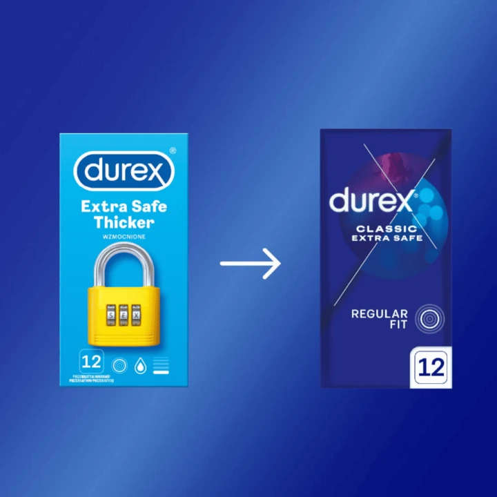 Durex Extra Safe prezerwatywy grubsze, dodatkowo nawilżane 12 szt.