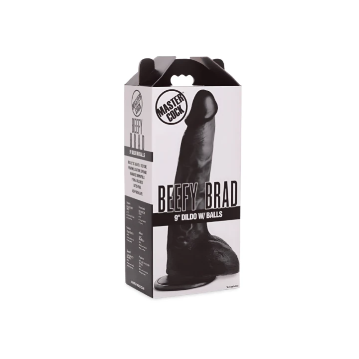Beefy Brad - Dildo z jądrami Dildo with Balls - 9" / 23 cm Black