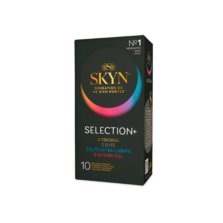 Skyn prezerwatywy bez lateksu Selection+ Latex-Free Condoms Pack 53mm x10