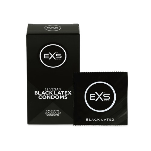 Prezerwatywy Standardowe z Czarnego Lateksu EXS Black Latex Condoms 12 x 54 mm