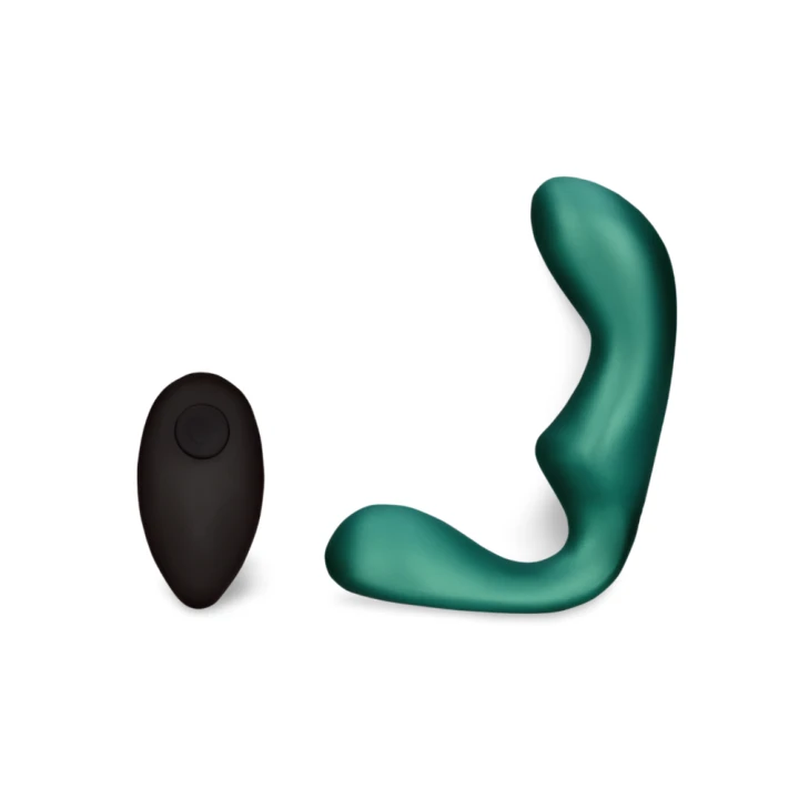 Pointed Vibrating Prostate Massager with Remote Control - Metallic Green
