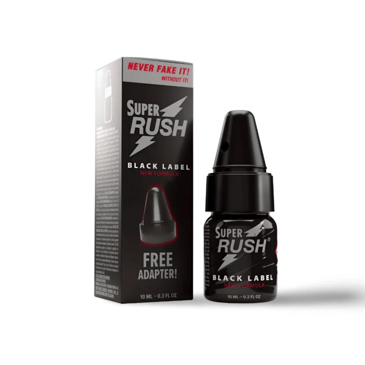 Poppers SUPER RUSH Black Label 10 ml + Adapter