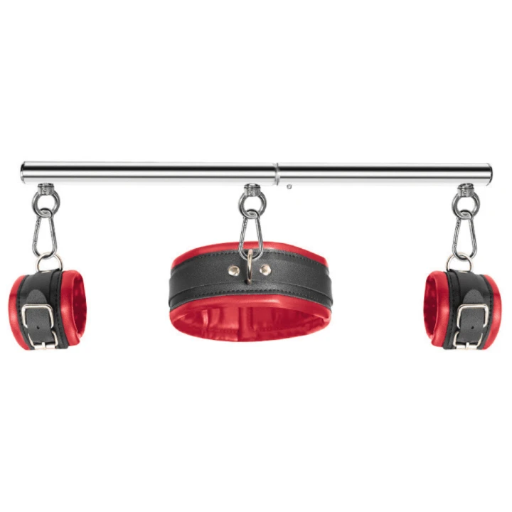 Simply Dom Red and Black Restraint Kit with Collar and Cuffs